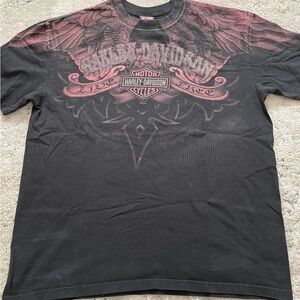 Harley-Davidson Black and Red Short Sleeve Tee